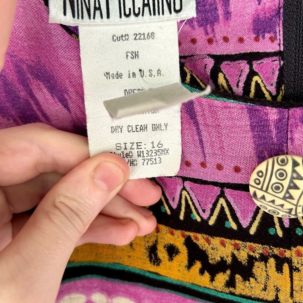 Nina Piccalino colorful vintage Aztec print maxi dress size 16 - Picture 5 of 8